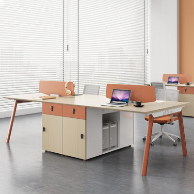 Bàn nhân viên Bàn ghế kết hợp màn hình nhân viên Bàn tài chính bốn hoặc sáu người nội thất văn phòng sàn mở