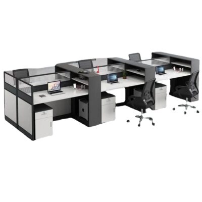 Bàn nhân viên và ghế kết hợp màn hình nhân viên tối giản hiện đại bàn văn phòng đôi bốn chỗ ngồi