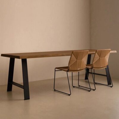 Bắc Âu bàn ăn gỗ nguyên khối phòng khách gia đình quán cà phê tối giản hiện đại bàn đàm phán bàn làm việc kết hợp bàn ăn hình chữ nhật và ghế