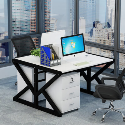 Bàn làm việc nhân viên làm việc ghế đôi mặt đối diện để ngồi trên bàn một bàn máy tính bàn văn phòng đơn giản