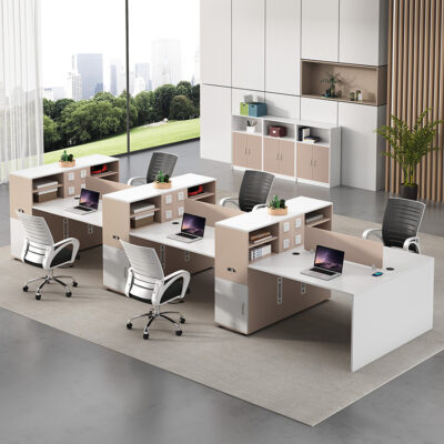 Bàn ghế văn phòng nhân viên kết hợp đơn giản hiện đại đôi bốn người sáu người ghế nhân viên bàn văn phòng tài chính
