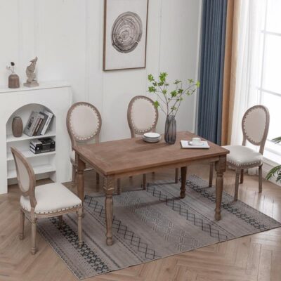 Mỹ cổ điển cổ điển bàn ăn quốc gia sồi gỗ rắn nhà bàn hình chữ nhật quán cà phê Pháp chạm khắc bàn ghế