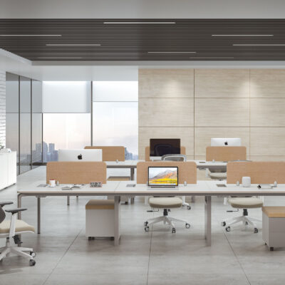 Nội thất văn phòng nhân viên bàn nhân viên bán lẻ bán buôn thời trang đơn giản hiện đại bốn bàn nhân viên