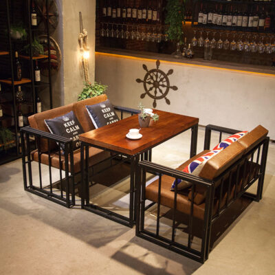 Phong cách công nghiệp âm nhạc quầy bar thẻ ghế nhà hàng phương tây sofa quán cà phê cửa hàng lẩu gác xép rõ ràng quầy bar ăn uống bàn ghế sắt rèn
