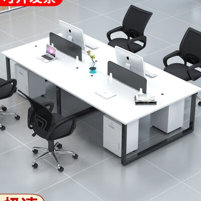 Bàn làm việc nhân viên Phòng nhân viên đôi 4466 Phòng nhân tạo màn hình ghế kết hợp bàn ghế máy tính hiện đại đơn giản