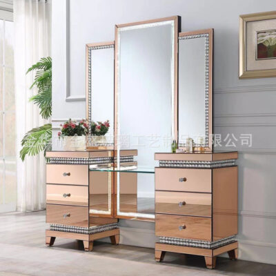 Gương Bàn Trang Điểm Phong Cách Mỹ Bán Bàn Trang Điểm LED Nhiều Màu Bộ Trang Điểm