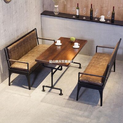 Gác xép công nghiệp phong cách retro thẻ ghế sofa sắt rèn gỗ cafe giải trí thanh ăn chủ đề nhà hàng bàn ghế