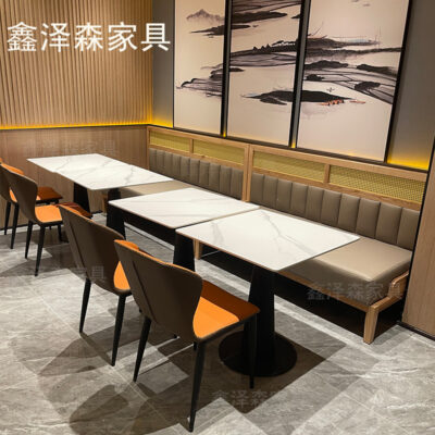 Đa chức năng thẻ ghế sofa ghế ăn sắt rèn nhà hàng lẩu bàn ghế đá phiến kết hợp nhà hàng trà nội thất nhà hàng tùy chỉnh
