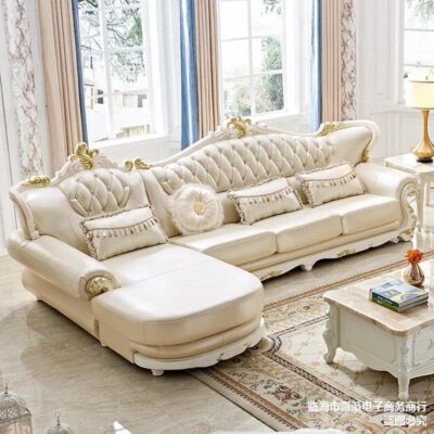 Kết hợp sofa phong cách châu âu phòng khách kết hợp sofa cả nhà phòng nhỏ góc da sang trọng đơn giản Châu Âu cả nhà set đồ nội thất