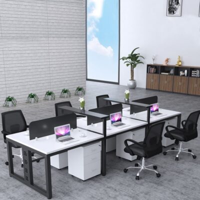 Bàn máy tính văn phòng nội thất văn phòng ghế kết hợp bàn ghế văn phòng 4 người Bàn làm việc nhân viên
