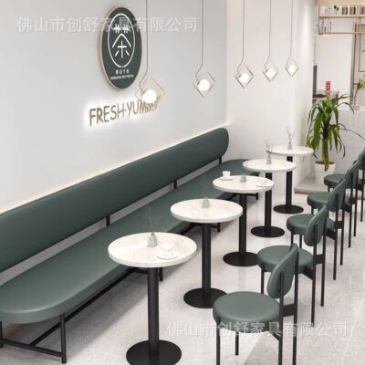 Đơn giản quán trà sữa bàn ăn bàn ghế kết hợp sắt rèn cafe sofa thường ăn nhẹ nước đường nướng sàn thương mại