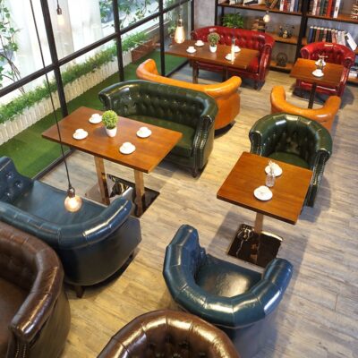 Retro Châu Âu Cafe Sofa Món Tráng Miệng Quán Trà Sữa Rõ Ràng Thanh Thanh Nhạc Nhà Hàng Phương Tây Thẻ Ghế Bàn Ghế Kết Hợp