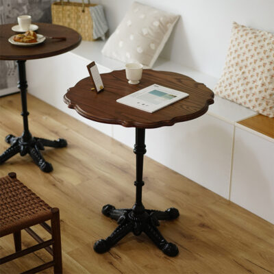 Nhà Ban Công Retro Gỗ Chắc Chắn Bàn Tròn Thời Trung Cổ Mỹ Sắt Bàn Bàn Tráng Miệng Vintage Đồ Nội Thất