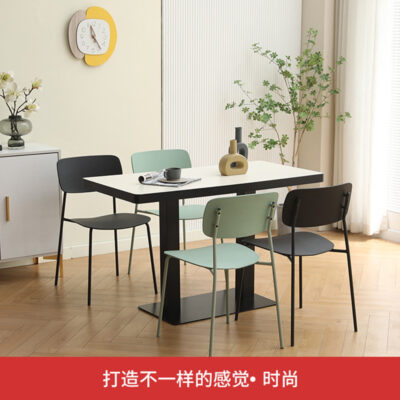 Quán cà phê quán trà sữa bàn ăn nhanh kết hợp Bàn ghế nhà hàng quán ăn nhẹ trường học nhân viên căng tin bàn ăn nhanh sắt rèn