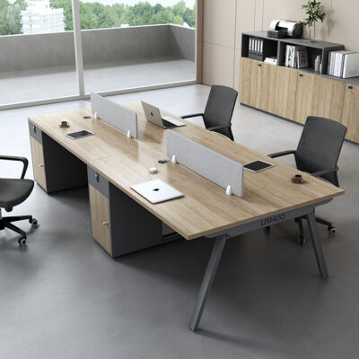 Bàn ghế nhân viên mới kết hợp đơn 2 đôi 4 bốn 6 người đơn giản hiện đại bàn văn phòng màn hình
