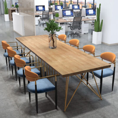 Phòng thu tối giản hiện đại bàn hội nghị bằng gỗ nguyên khối phòng khách văn phòng phòng đọc sách bàn đọc sách phòng họp bàn dài