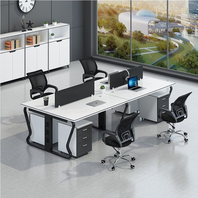 Bàn làm việc Máy tính hiện đại đơn giản Bàn nhân viên Bốn 4 Sáu người Màn hình máy tính Sàn kết hợp Bàn ghế văn phòng