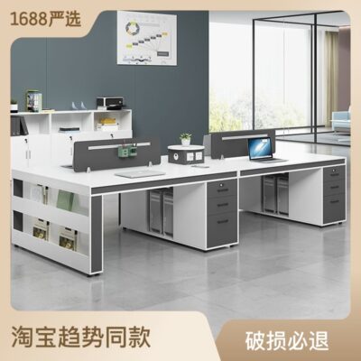 Bàn ghế nhân viên kết hợp nội thất văn phòng đơn giản 4 người 6 người văn phòng đôi bàn làm việc nhân viên