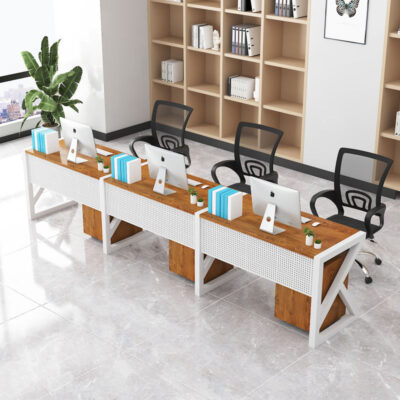 Bàn ghế nhân viên Phòng làm việc đôi bàn văn phòng nằm ngang nhiều người ngồi đơn kết hợp bàn ghế đôi