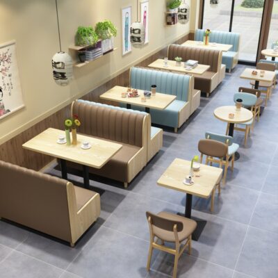 Quán trà sữa đơn giản bàn ghế món tráng miệng đồ ăn nhẹ nhà hàng thức ăn nhanh phục vụ nhà hàng trà cửa hàng ăn tối dựa vào tường lưới thẻ đỏ ghế sofa
