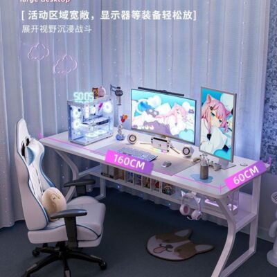 Bàn chơi game màu trắng Bàn máy tính Máy tính để bàn Phòng ngủ tại nhà Bàn ghế văn phòng Bộ bàn viết học tập đơn giản