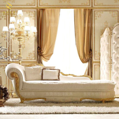 Ghế dài phong cách châu Âu ghế sofa gỗ chắc chắn ghế phòng chờ phòng ngủ ghế dài nhung trắng ghế sofa vải ghế chạm khắc