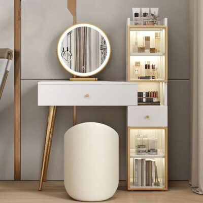 Phòng ngủ ánh sáng sang trọng bàn trang điểm tối giản hiện đại căn hộ nhỏ nhà cho thuê bàn trang điểm tủ ngăn kéo tích hợp tủ kính thiên văn