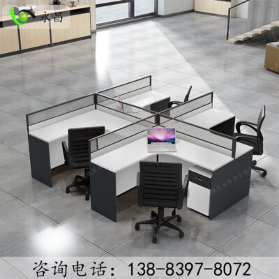 Xưởng sản xuất bàn nhân viên đơn giản hiện đại văn phòng 4/6 người bàn ghế kết hợp Phòng làm việc có vách ngăn màn hình
