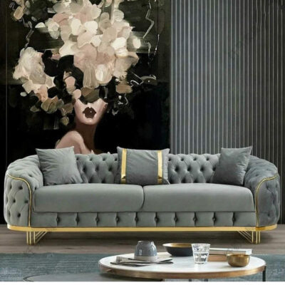 Sofa vải mỹ phòng khách khóa thẳng hàng sofa thiết kế kết hợp nhung sofa Châu Âu nhà máy