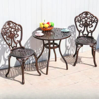 Giải trí theo phong cách châu Âu sân trong ban công sân vườn ngoài trời ngoài trời không thấm nước bằng gang đúc nhôm nghệ thuật bàn cà phê kết hợp bàn ghế nhỏ