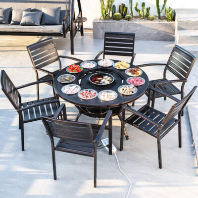 Bàn Ghế Ngoài Trời BBQ Điện chống mưa nắng Nhôm Đúc Sân Vườn Sân Vườn Sân Thượng Nhà Kết Hợp Giải Trí Ngoài Trời