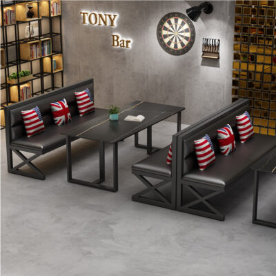 Retro phong cách công nghiệp sắt nghệ thuật Nhà hàng thanh thẻ ghế sofa thịt nướng quán lẩu cà phê bàn ghế kết hợp