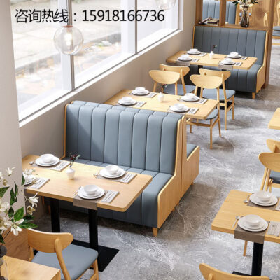 Bán buôn hình bán nguyệt/hình vuông nhà hàng sofa đồ ăn phương tây cửa hàng lẩu nướng dựa vào tường thẻ ghế sofa thương mại kết hợp bàn ghế