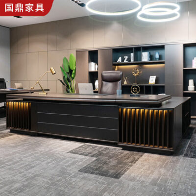 Nhà sản xuất Quảng Đông bán buôn bảng ánh sáng văn phòng sang trọng bàn chủ tịch bàn lớn bàn điều hành bàn giám đốc bàn sếp