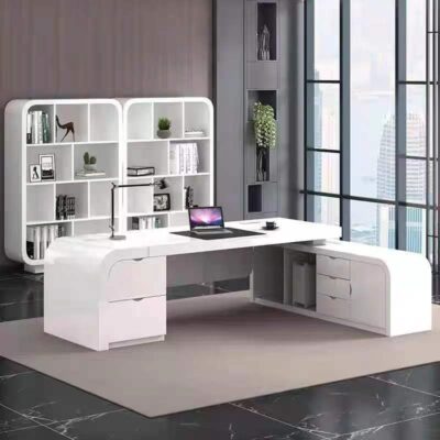 Bàn Chủ Tịch Bàn Làm Việc Hiện Đại Đơn Giản Sơn Nướng Ghế Văn Phòng Bàn Điều Hành Bàn Giám Đốc Tủ Sách