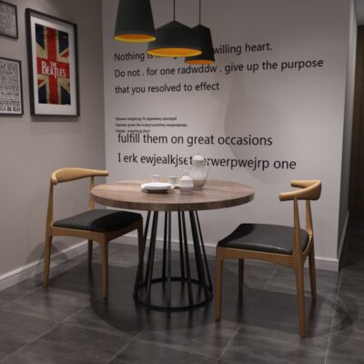 Gác xép Mỹ phong cách cổ điển gỗ chắc chắn sắt rèn bàn ăn tròn quán cà phê cửa hàng trà sữa tối giản hiện đại bàn đàm phán bàn tròn