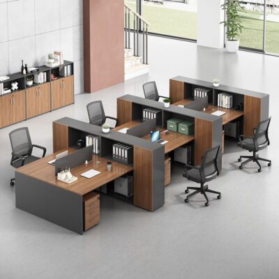 Bàn nhân viên kết hợp bàn ghế 4 người đơn giản hiện đại 2/6 Phòng màn hình tài chính bàn nội thất văn phòng