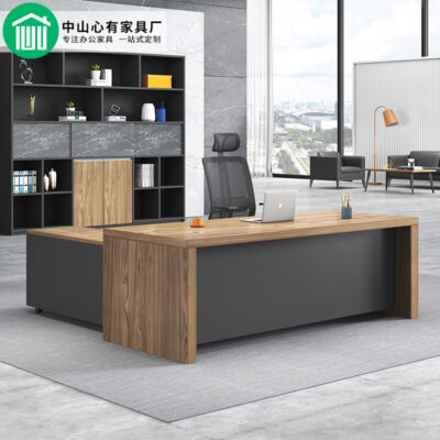 Nội thất văn phòng Chu Hải tấm đơn giản dày bàn sếp độc lập bàn quản lý đơn bàn lớp nhỏ có tủ phụ