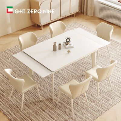 Rock board bàn ăn hình chữ nhật nhà căn hộ nhỏ kính thiên văn gấp tường kem gió căng 4 người bàn ăn kết hợp ghế