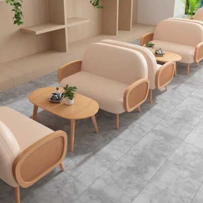 Bắc Âu Mây Sofa Đôi Lưới Đỏ Giải Trí Nhà Thiết Kế Ins Quán Cà Phê Quán Trà Sữa Gỗ Chắc Chắn Bàn Ăn Kết Hợp Ghế