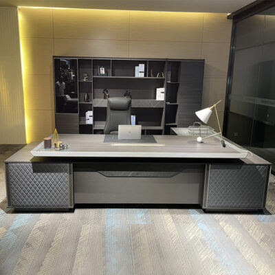 Bàn giám đốc sang trọng Quảng Đông Light Bàn làm việc Modern New Light Luxury Fashion 2.4 Bàn quản lý Bàn chủ tịch 3m Bàn làm việc Boss