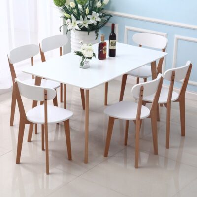 Bàn ăn Bắc Âu bàn ăn gỗ cứng kết hợp bàn ăn hình chữ nhật bàn ăn tối giản hiện đại gia đình hộ gia đình 4 người 6 người