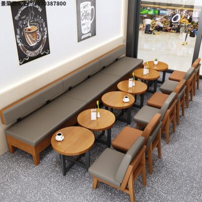 Cafe Nhà hàng Quán trà sữa Nhà hàng Tây Thẻ Chỗ ngồi Sofa Khu vực nghỉ ngơi Giải trí Sách Bar Đàm phán Kết hợp bàn ghế gỗ chắc chắn