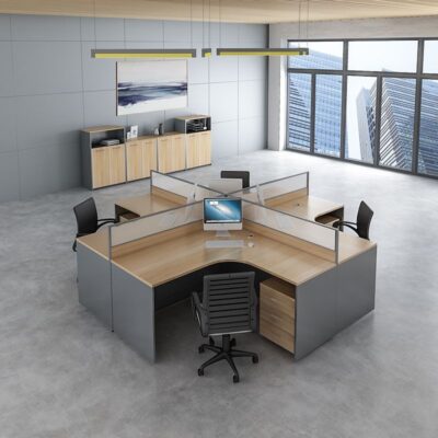 Nội thất bàn làm việc đơn giản hiện đại vách ngăn 4-6 người màn nhân viên văn phòng ghế nhân viên kết hợp bàn ghế