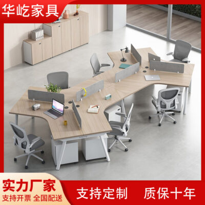 Bàn làm việc đơn giản hiện đại 3/5/6 người vách ngăn màn hình máy tính bàn ghế nhân viên bàn ghế kết hợp nội thất văn phòng