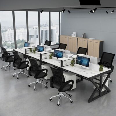 Bàn vi tính đơn giản hiện đại 4 bốn 6 người Bàn văn phòng card màn hình ghế nhân viên bàn vi tính kết hợp ghế