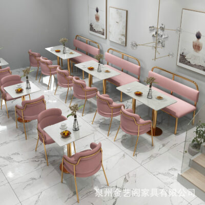 Bắc Âu quán trà sữa sofa bàn ghế kết hợp giải trí cafe sofa gian hàng tráng miệng nhẹ bàn ghế sang trọng