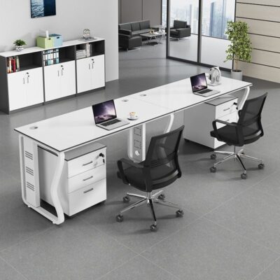 Bàn nhân viên kết hợp bàn ghế 4 người 6 người màn hình nội thất văn phòng Phòng làm việc Phòng nhân viên đơn giản