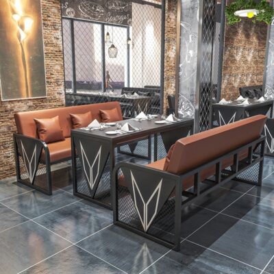 Tổ hợp bàn ghế quầy bar thương mại phong cách công nghiệp hộ gia đình thanh toán bù trừ quầy bar thịt nướng cửa hàng ăn uống nhà hàng tây cafe thẻ ghế sofa