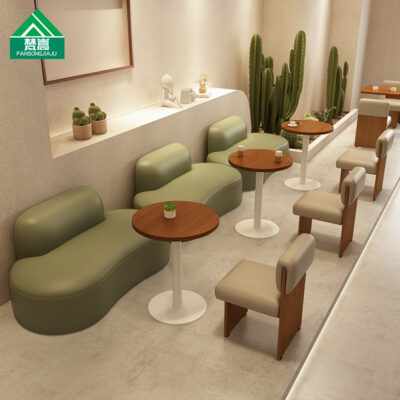 Cửa hàng trà sữa tường thẻ ghế sofa giải trí quán cà phê cửa hàng tráng miệng chủ đề nhà hàng trà nhà hàng kết hợp bàn ghế